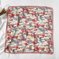 Chique zijden vierkante sjaal van 70 cm met schattige kattenpatronen op witte zijden achtergrond - 70x70cm / Beige Cartoon Kat (FJ445-1)