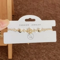 Elegant adjustable gold snowflake bracelet with micro-paved cubic zirconia crystals - Gold Bracelet