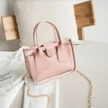 Rosa transparente PVC-Handtasche mit goldener Kette und Innentasche für Damen - Rosa