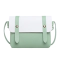 Borsa a tracolla per cellulare in ecopelle bicolore verde menta e bianco con borchie - Verde