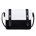 Borsa a tracolla bicolore bianco e nero con borchie in metallo dorato lucido - Nero