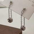 Französische Vintage-Silber-Quastenohrringe mit gewebtem Kugeldesign für Damen - Silberne rotierende Blumenkugel