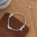 Bracciale di perle barocche d'acqua dolce con sfere d'argento S925 e ciondolo a cuore - Bracciale / Argento