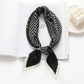 Sciarpa plissé minimalista in bianco e nero con motivi geometrici e design scandinavo - Nero (FY91-2) / Circa 100cm