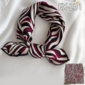 Zebra pattern satin square scarf in burgundy and black finish with silky texture - Black Red White Zebra Pattern (FX-231)