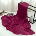 Deep red crinkle chiffon scarf for women draped elegantly on a black metal stand - Dark Rose Red (TH35-55) / 180x70cm