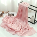 Lightweight pastel pink crinkled long scarf for women with delicate rolled edge detail - Bright Pink (TH35-W4) / 180x70cm