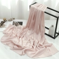 Light pink pleated chiffon headscarf and shawl with elegant soft texture on marble - Pale Pink (TH35-W40) / 180x70cm
