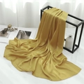 Ginger yellow long lightweight scarf with vertical texture on a minimalist black display - Light Yellow (TH35-W14) / 180x70cm