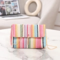 Bunte gewebte Umhängetasche mit Regenbogenstreifen und goldener Kette und Quaste - Bunte Helle Streifen (Stil 2)