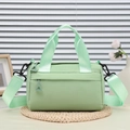 Borsa a cilindro verde menta minimalista con tracolla regolabile e manici superiori - Verde