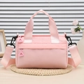 Rosa Mini-Boston-Handtasche aus wasserfestem Nylon mit verstellbarem Schultergurt - Rosa