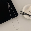 Silver minimalist necklace with small round disc charms and adjustable lobster clasp - Silver