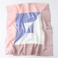 Foulard quadrato da 70cm con blocchi di colore geometrici e toni pastello - Rosa Viola