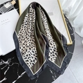 Green leopard print square silk scarf for women on luxury marble background scene - 70*70cm / Black Border Leopard Print Style (FJ94X-1)
