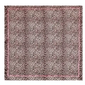 Foulard di seta quadrato con stampa leopardata rosa e nera e bordo rosa tinta unita - Rosa