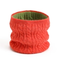 Scaldacollo in maglia bicolore con design a treccia spessa per il calore invernale - Arancio Verde
