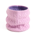 Scaldacollo bicolore rosa e viola in maglia a trecce con morbida texture calda - Circonferenza 42 cm x Altezza 20 cm / Rosa Viola