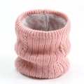 Pink chunky knit winter neck warmer with warm fleece lining and cable pattern - Circumference 48xHeight 20 / Pink