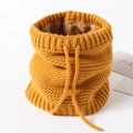 Scaldacollo invernale in maglia giallo zenzero con fodera in pile e coulisse regolabile - Giallo Zenzero