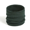 Detail of dark green knitted neck warmer showing vertical ribbed texture and soft fabric - Army Green