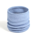 Close-up of light blue knitted neck warmer showing soft texture and rolled edge detail - Light Blue