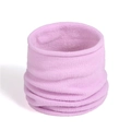 Close-up of the soft pink knit texture and fine ribbed details on the neck warmer - Pink