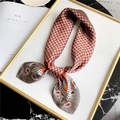 70cm Paisley square silk scarf with brown and red polka dot pattern on marble background - 70*70cm / Wine Red Gray Border(FJ69X-2)