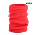 Vibrant red rib-knit neck warmer for winter, soft elastic turtleneck scarf for adults - Red (WB2-2)