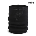 Unisex black ribbed knit neck warmer with elastic winter thermal tubular design - Black (WB2-5)