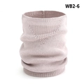 Unisex light purple knitted neck warmer with diamond cut-out pattern and ribbed edges - Apricot (WB2-6)