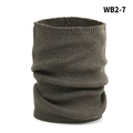 Unisex dark brown winter knitted neck gaiter with ribbed elastic edges and soft texture - Army Green (WB2-7)
