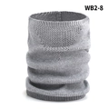 Solid grey knitted snood with honeycomb breathable texture and ribbed edges - Light Gray (WB2-8)