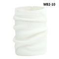 Winter knitted neck warmer in solid white featuring breathable mesh design for unisex use - White (WB2-10)