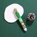 Christmas Capybara 10-color ballpoint pen with green barrel and festive tree topper - Christmas Tree (Green)