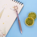 Rose gold cat ear ballpoint pen with purple crystals and sparkling gemstone top - Champagne