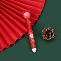Christmas reindeer 10-color ballpoint pen with red sequins and Santa Claus graphics - Santa Claus