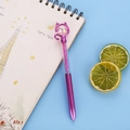 Creative purple cat-themed ballpoint pen with sparkling pink crystals and diamond top - Rose Red