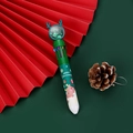 Christmas reindeer 10-color ballpoint pen with green sequins and Merry Christmas print - Christmas Reindeer