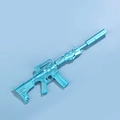 Metallic sky blue gun-shaped gel pen with dragon relief design and weapon accessories - 0.5mm / Blue