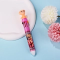 Stylo bille 10 couleurs rose avec personnage de dessin animé et motifs ballerine - Homme Coupe