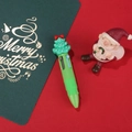 Mini penna a sfera multicolore con fusto verde e decorazione a forma di albero di Natale - Serie di Natale 2-Albero di Natale