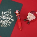 Mini penna a sfera a 4 colori con simpatico topper a forma di Babbo Natale in 3D - Serie di Natale 10-Babbo Natale