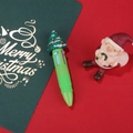 Mini penna a sfera multicolore natalizia con decorazione ad albero di Natale 3D - Serie di Natale 10-Albero di Natale