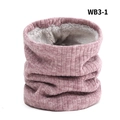 Dusty rose pink ribbed knit neck warmer with thick grey faux fur lining for winter - Purple Grey
