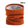 Cache-col tricoté rouge orangé pour l'hiver avec doublure polaire grise épaisse - Marron Foncé