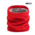 Tour de cou en tricot rouge doublé de polaire grise pour une chaleur hivernale - Rouge