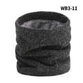 Tour de cou en tricot épais pour l'hiver avec doublure polaire grise en couleur noir anthracite - Gris Foncé