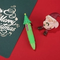 Penna a sfera 4 colori natalizia verde con topper a forma di albero di Natale - Serie di Natale 9-Albero di Natale