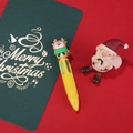 Penna a sfera multicolore gialla con una simpatica renna 3D per Natale - Serie di Natale 11-Renna